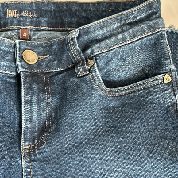 Kut from the Kloth low rise flare leg zip closure blue jeans size 4 - Picture 3 of 16